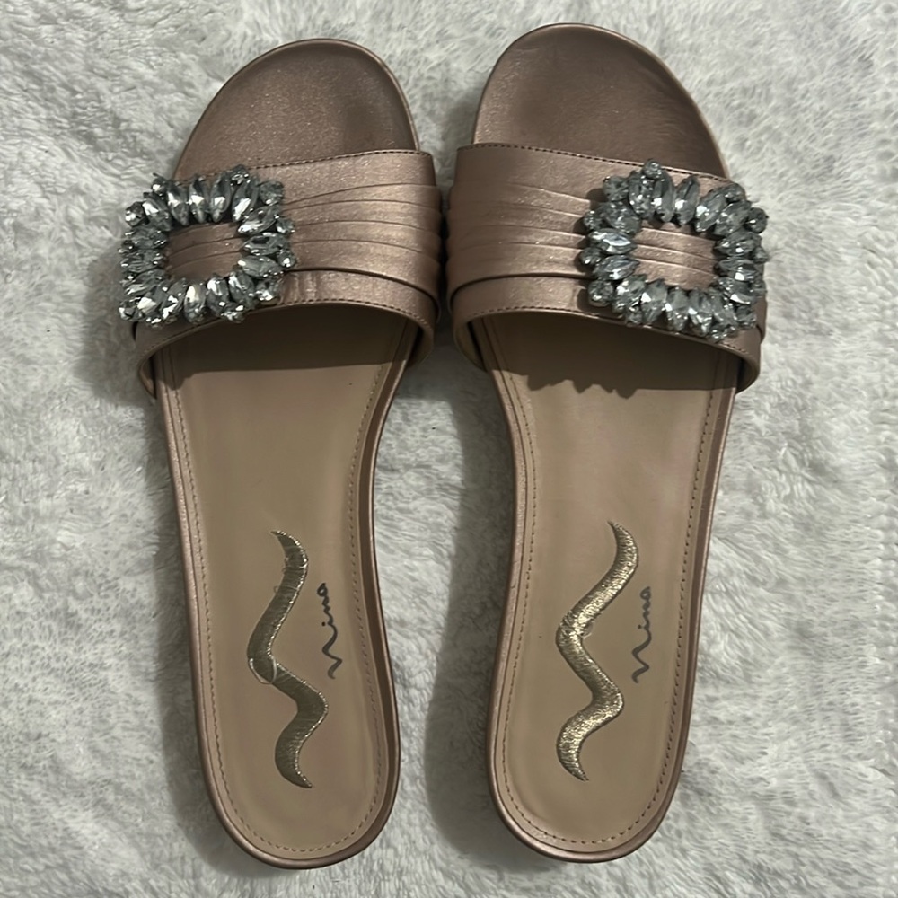 Nina rose gold rhinestone embellished sandal